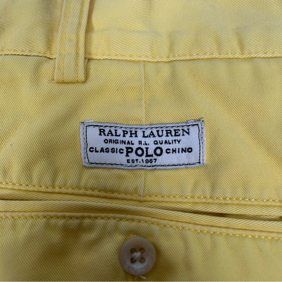 Ralph Lauren Yellow Flat Front Men's Shorts Size 34 - Picture 3 of 10